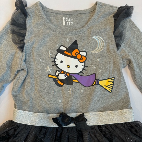 Hello Kitty Halloween Little Girls Black Tutu Dress Long Sleeve Size 5 - Picture 2 of 4